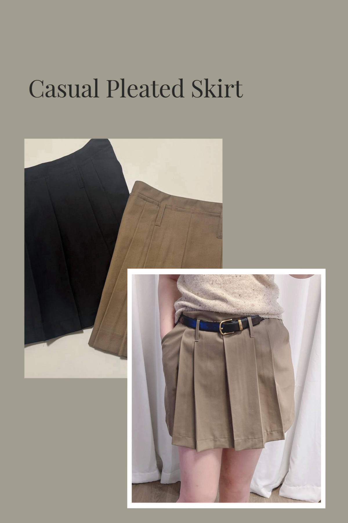 Casual Pleated Skirt