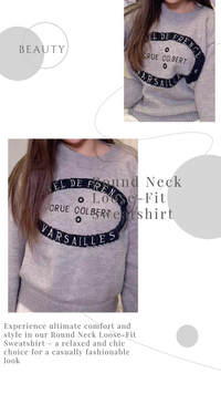 YP Style Round Neck Loose-Fit Sweatshirt