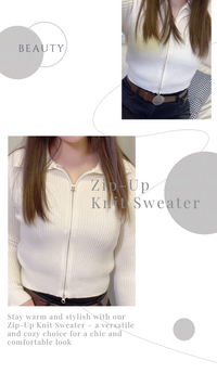 YP Style Zip-Up Knit Sweater