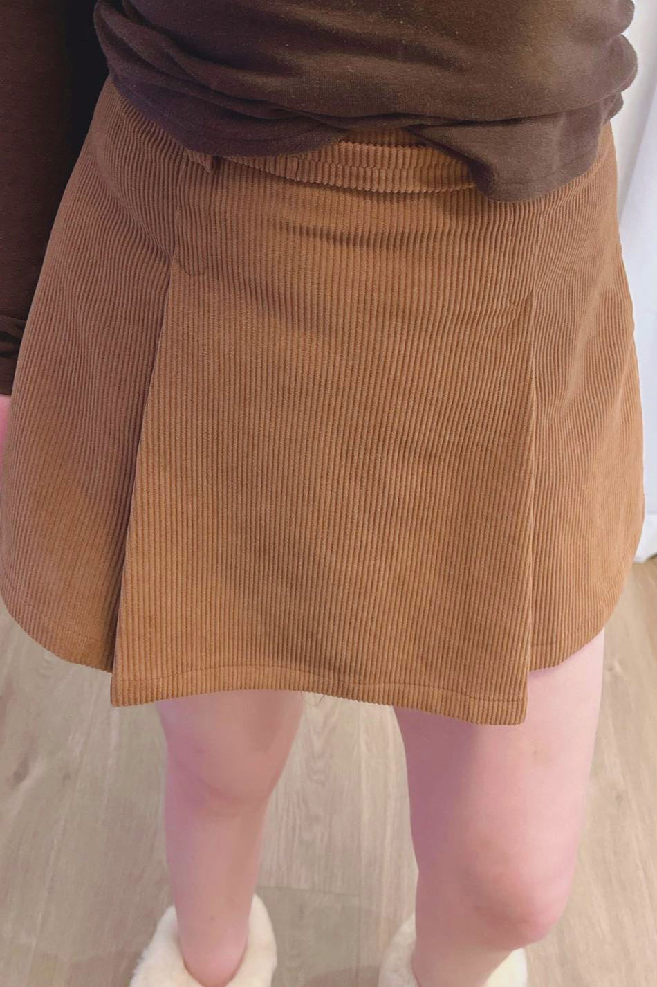 High-Waisted Corduroy Skirt