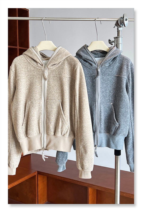 YP Style Double-Zip Hooded Sweatshirt