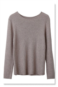 YP Style Round Neck Long Sleeve Knit Sweater