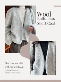 YP Style Wool Buttonless Short Coat