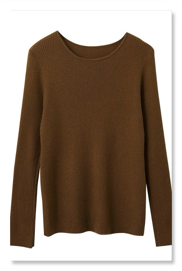 YP Style Round Neck Long Sleeve Knit Sweater