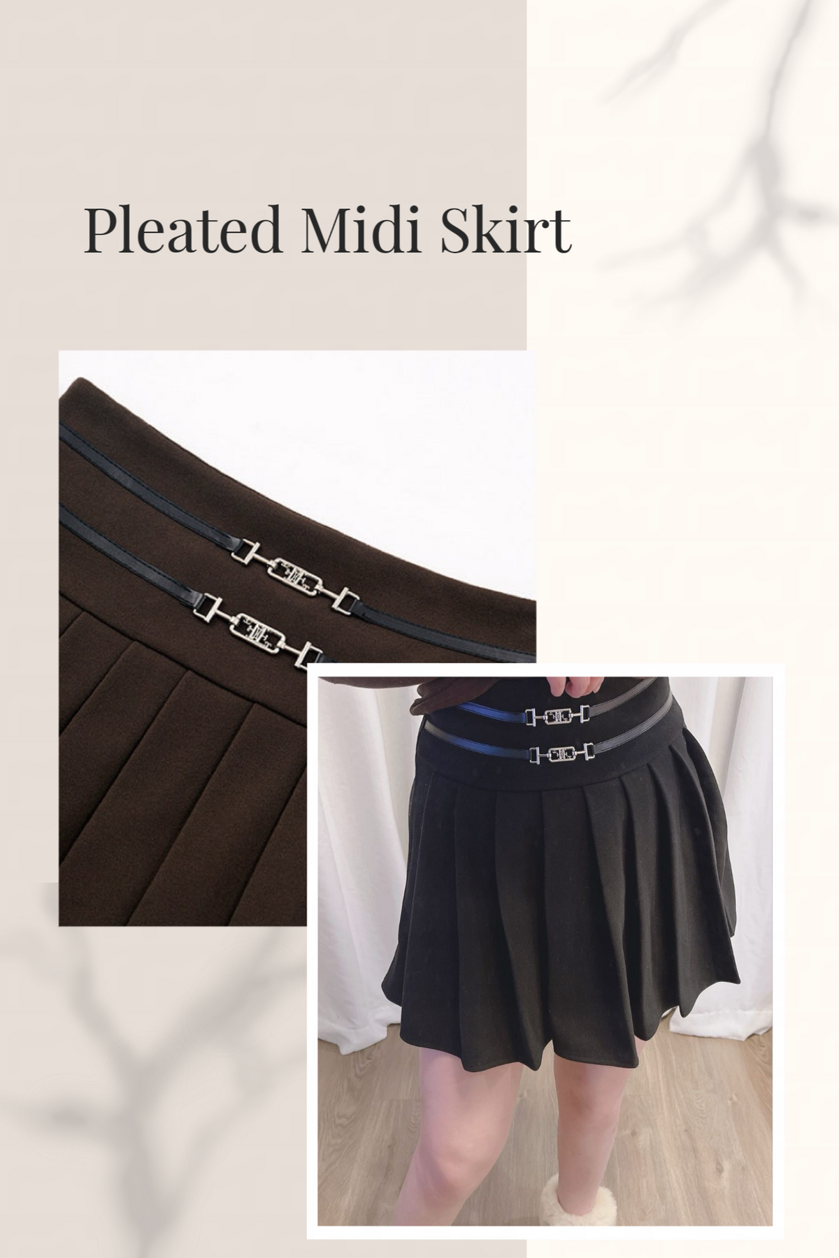 Pleated Midi Skirt