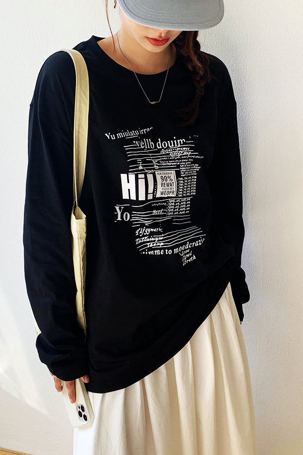 Cotton Printed Long Sleeve T-shirt