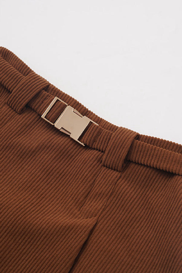 High-Waisted Corduroy Skirt