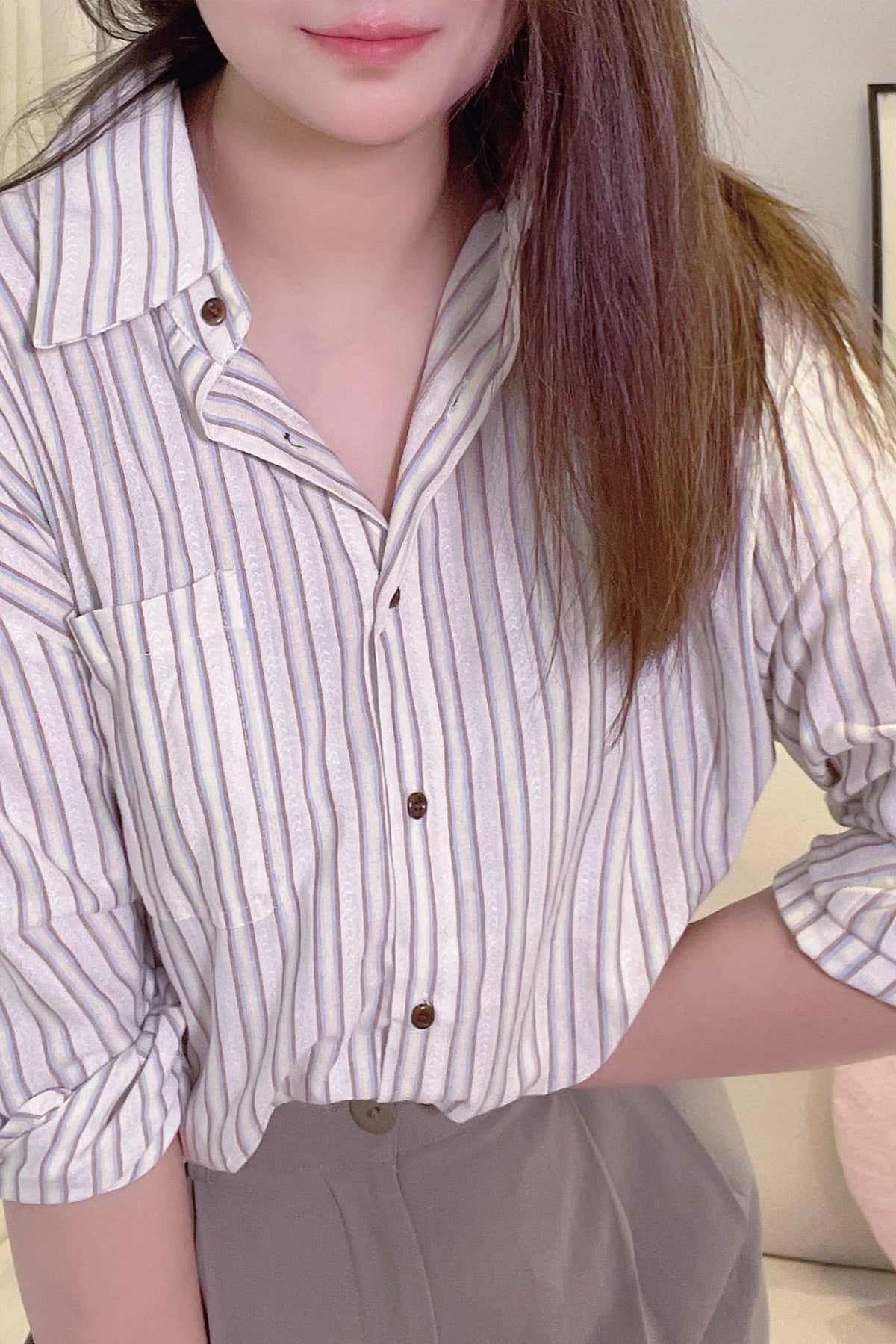 Casual Vertical Stripe Shirt