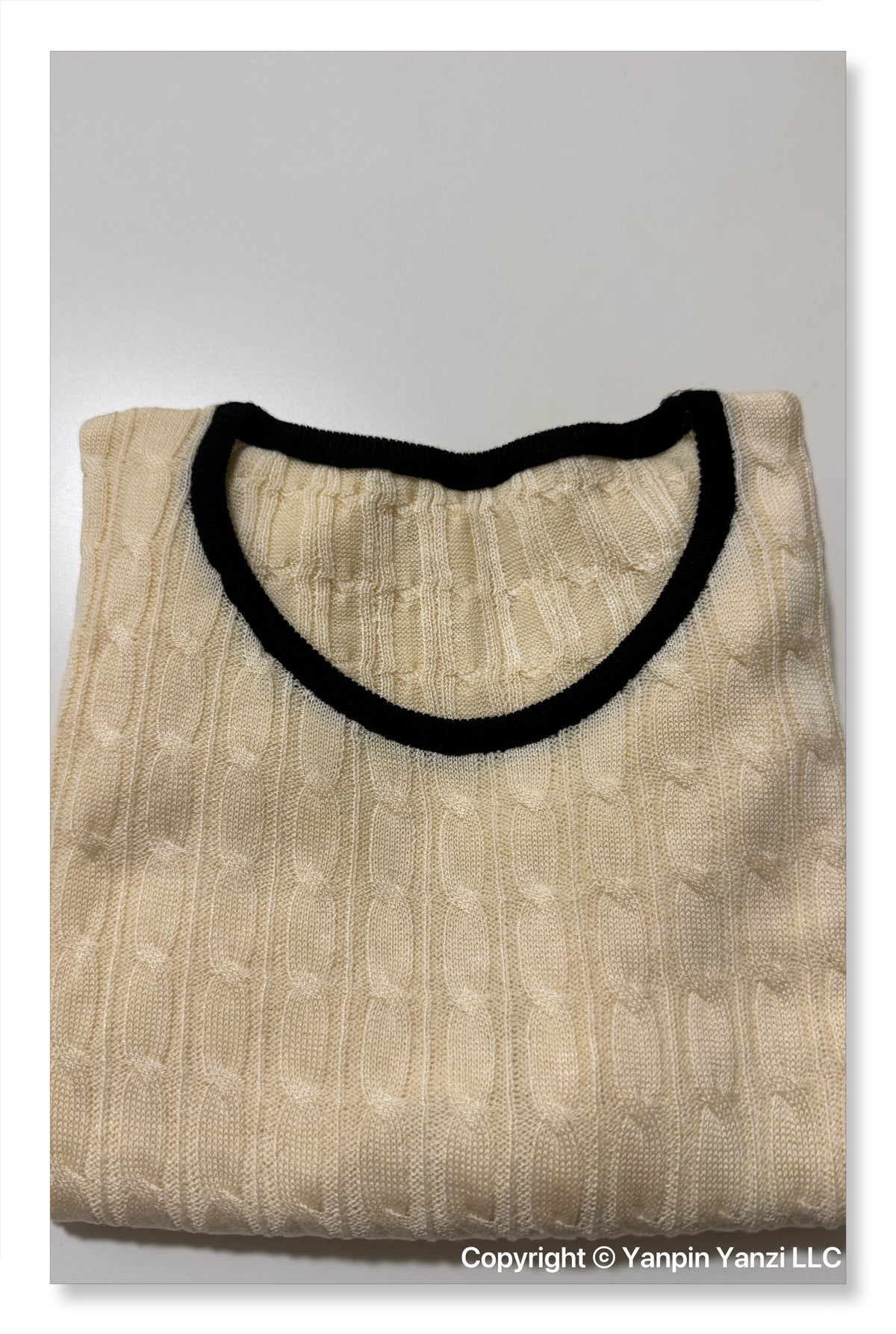 YP Style Twisted Pattern Round Neck Sweater