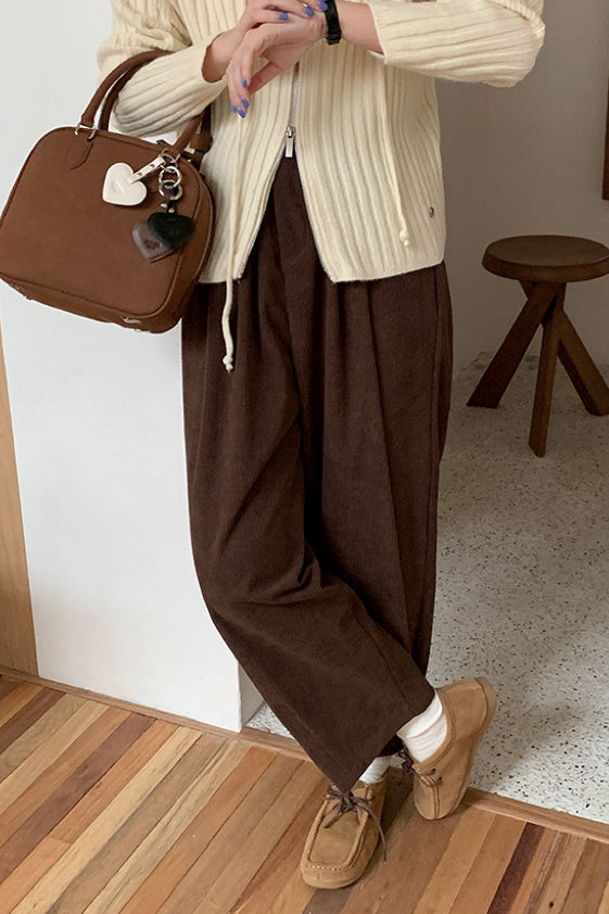 Corduroy Loose-Fit Pants