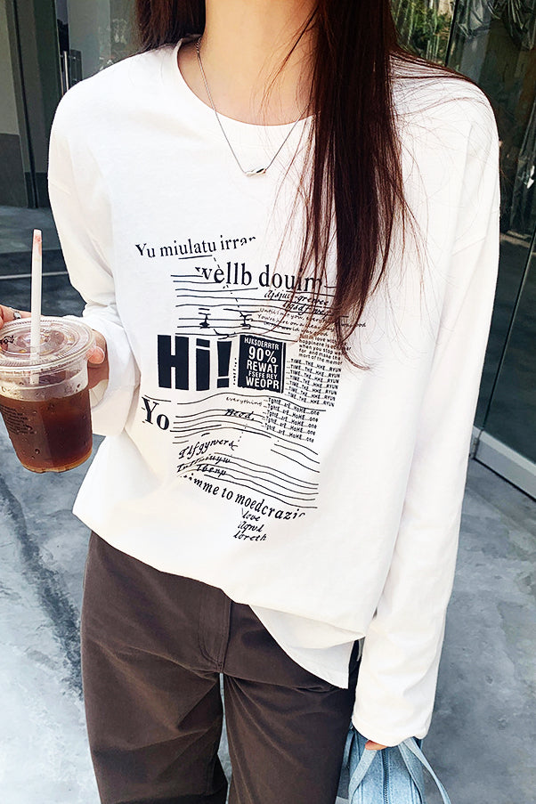 Cotton Printed Long Sleeve T-shirt