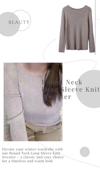 YP Style Round Neck Long Sleeve Knit Sweater