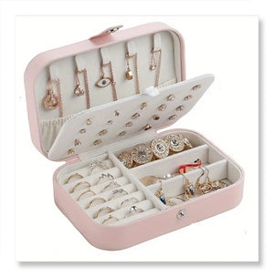 PU Leather Double-layered Jewelry Storage Box/Organizer