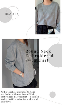 YP Style Round Neck Embroidered Sweatshirt