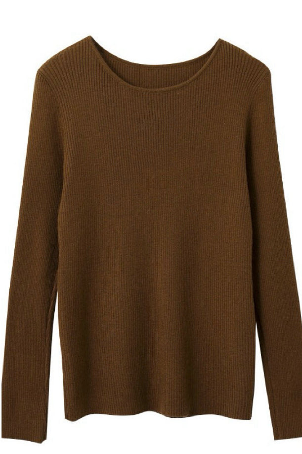 Round Neck Long Sleeve Knit Sweater