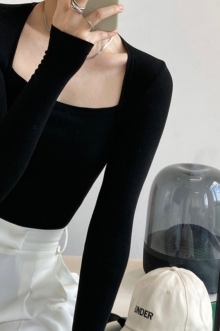 Long Sleeve Square Neck Bodysuit