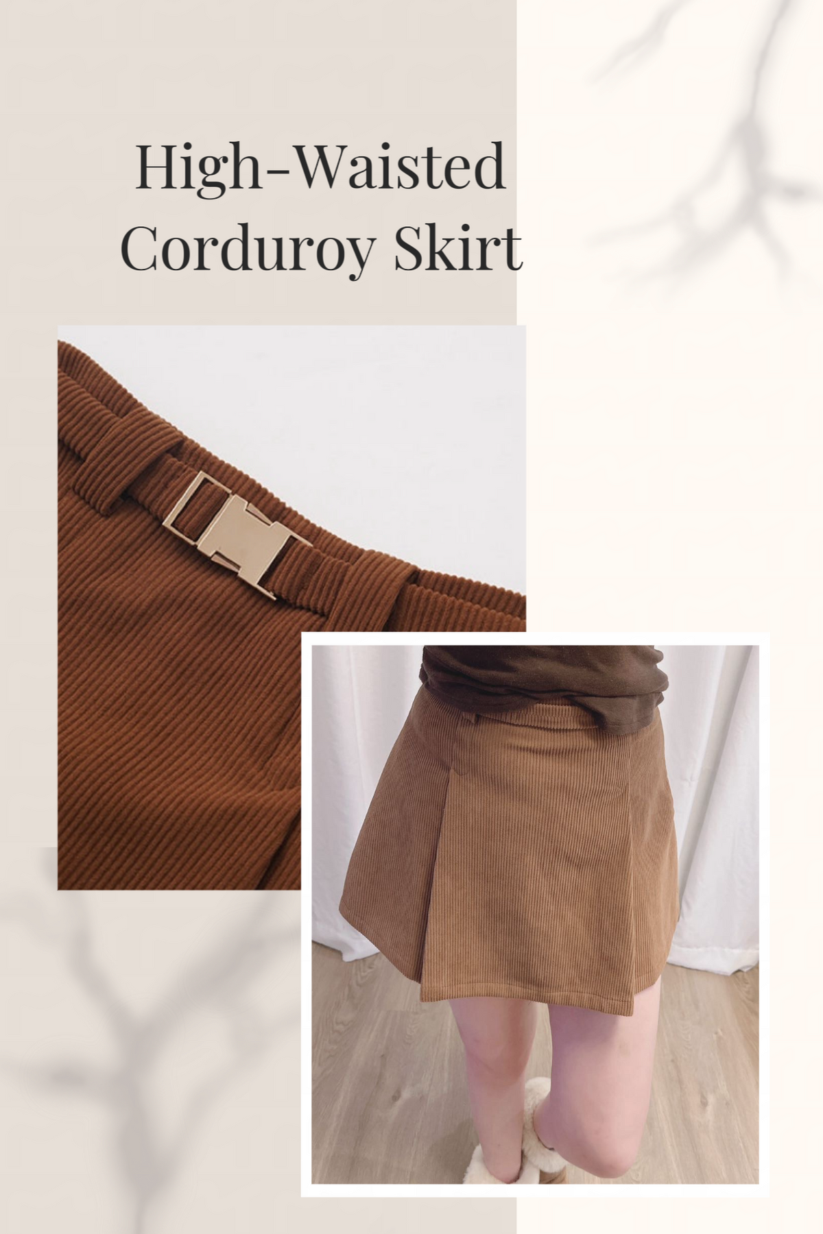 High-Waisted Corduroy Skirt