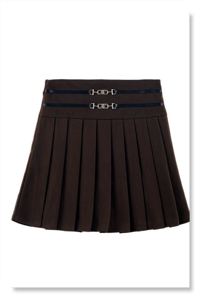 YP Style Pleated Midi Skirt