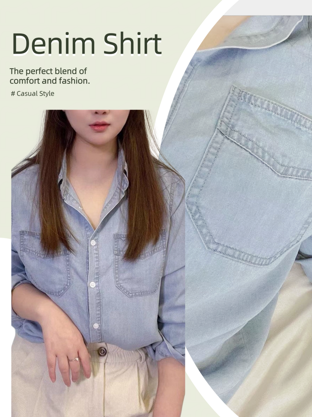 YP Style Blue Denim Shirt