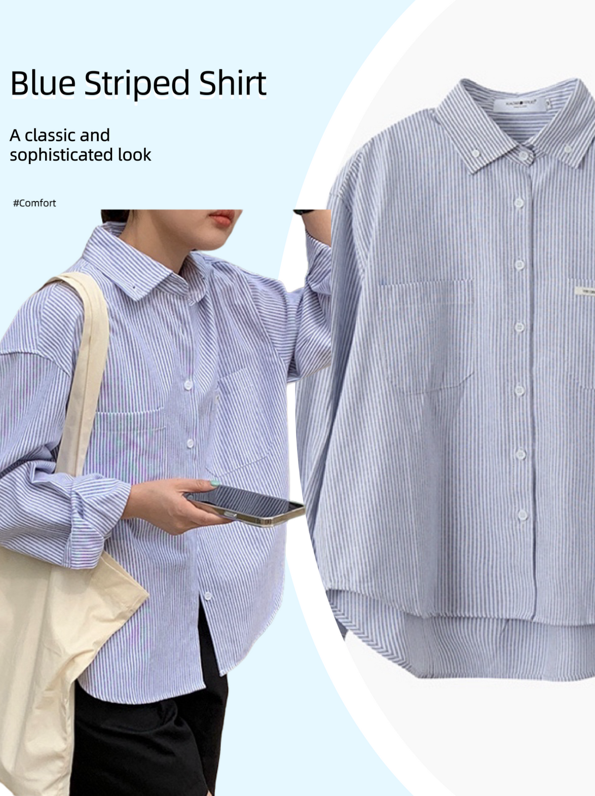 YP Style Blue Striped Shirt