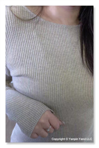 YP Style Round Neck Long Sleeve Knit Sweater